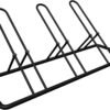 Soporte de estacionamiento de bicicletas para 3 bicicletas en el piso para garaje de bicicletas, organizador de almacenamiento de bicicletas resistente para interiores/exteriores para bicicleta de montaña MTB, de carretera y para niños, compatible con ruedas de hasta 2.5"