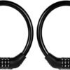 Cable de candado para bicicleta, candado de combinación de seguridad de 4 dígitos con reajuste, candado antirrobo resistente para cadena de bicicleta, candados combinados, candado de cable portátil para bicicleta motocicleta de 16 pulgadas 2 unidades