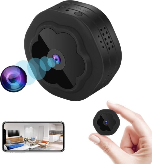 Cámara Oculta WiFi Inalámbrica Portátil, Mini Cámara de Seguridad 1080P HD con Visión Nocturna, Alerta de Detección de Movimiento para APP de Teléfono, Micromonitor para Hogar/Carro/Oficina/Bebé/Apartamento.