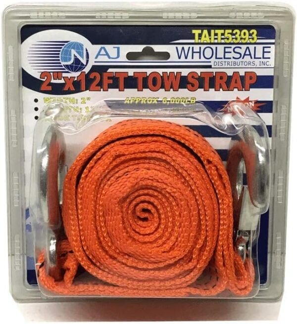 Correa de remolque AJ de 2" x 12 pies.