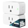 Enchufe Inteligente Linkind Matter, Compatible con Apple Home, Siri, Alexa, Google Home, SmartThings, Enchufe Inteligente 15A/1800W Máximo, Automatización del Hogar Inteligente, Control Remoto de la Aplicación, Temporizador y Programación, Solo Wi-Fi 2.4G, Paquete de 2.