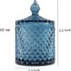 Frascos de Dulce de Cristal Facetado Sizikato con Diamantes, Azul Tarro Decorativo, Caja de Joyas, Porta-Algodón.
