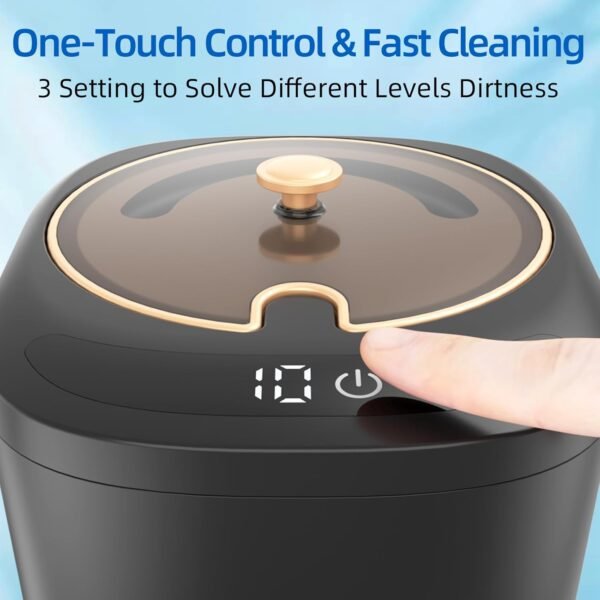 Limpiador ultrasónico para retenedores, dentaduras postizas, protectores bucales, alineadores, bandejas blanqueadoras, Limpiador de joyería ultrasónico de 255ML y 43kHz, Máquina ultrasónica portátil para retenedores, ideal para el hogar y viajes, Regalo ideal