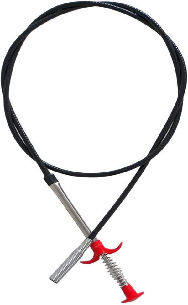 Serpiente para desagüe, Removedor de obstrucciones - Herramientas de limpieza de canalones y drenajes, Limpiador de drenaje para inodoro, alcantarilla, regadera, cocina, baño y tina. Herramienta de limpieza de desagües obstruidos, Garra flexible para recoger objetos (63 pulgadas)
