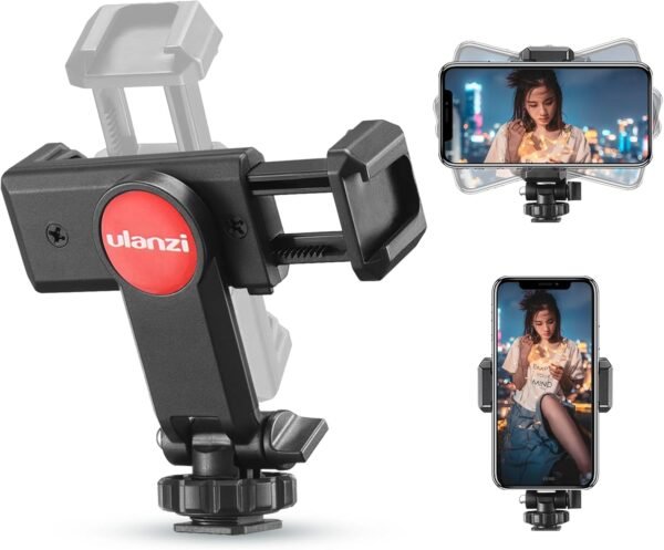 Montura de trípode para teléfono móvil ULANZI con montura de zapata fría, rotación y abrazadera ajustable para adaptador de clip de teléfono inteligente para iPhone 11 Pro Max X XR Xs Max 8 7 Plus Samsung Galaxy s10 s9 Note10 Google