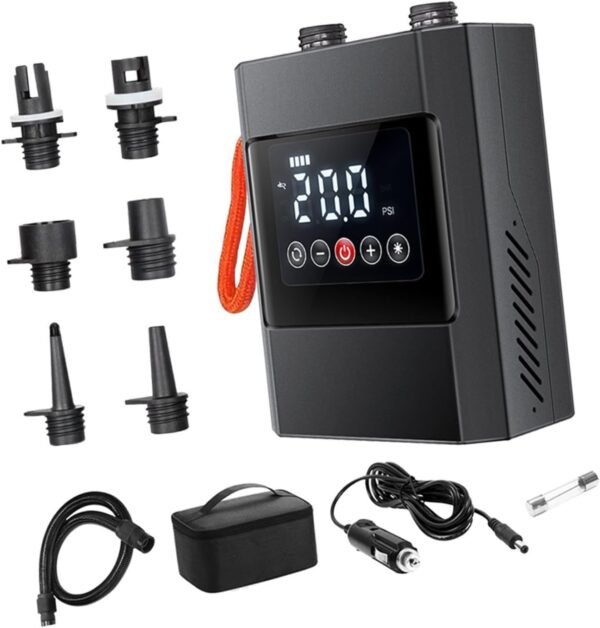 Bomba de inflado eléctrica para tablas de remo. Bomba de aire eléctrica portátil y resistente recargable para plataformas flotantes al aire libre.