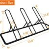 Soporte de estacionamiento de bicicletas para 3 bicicletas en el piso para garaje de bicicletas, organizador de almacenamiento de bicicletas resistente para interiores/exteriores para bicicleta de montaña MTB, de carretera y para niños, compatible con ruedas de hasta 2.5"