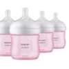 Biberón para bebé Philips Avent Natural con tetina de respuesta natural, rosado, 4oz, paquete de 4, SCY900/14