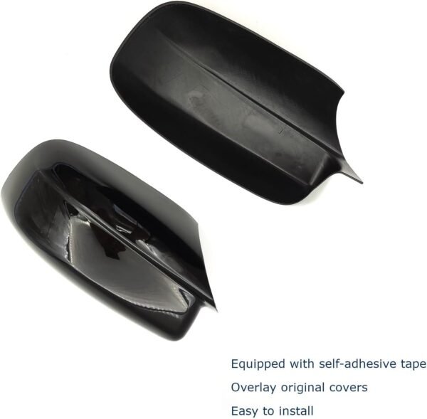 Tapas de espejos laterales, cubiertas para espejos de puerta compatibles con Dodge Charger 2011-2021 2022 (negro brillante)