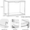 Contenedores de almacenamiento apilables de plástico transparente con tapa magnética, caja de acrílico para exhibición de cosméticos, figuras grandes y coleccionables (paquete de 4, X-Large)