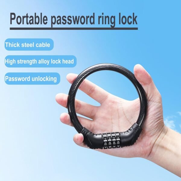 Cable de candado para bicicleta, candado de combinación de seguridad de 4 dígitos con reajuste, candado antirrobo resistente para cadena de bicicleta, candados combinados, candado de cable portátil para bicicleta motocicleta de 16 pulgadas 2 unidades