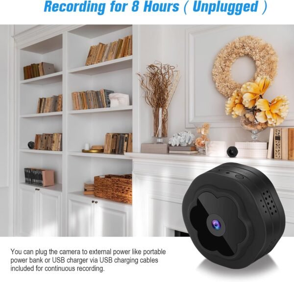 Cámara Oculta WiFi Inalámbrica Portátil, Mini Cámara de Seguridad 1080P HD con Visión Nocturna, Alerta de Detección de Movimiento para APP de Teléfono, Micromonitor para Hogar/Carro/Oficina/Bebé/Apartamento.