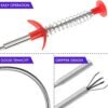 Serpiente para desagüe, Removedor de obstrucciones - Herramientas de limpieza de canalones y drenajes, Limpiador de drenaje para inodoro, alcantarilla, regadera, cocina, baño y tina. Herramienta de limpieza de desagües obstruidos, Garra flexible para recoger objetos (63 pulgadas)