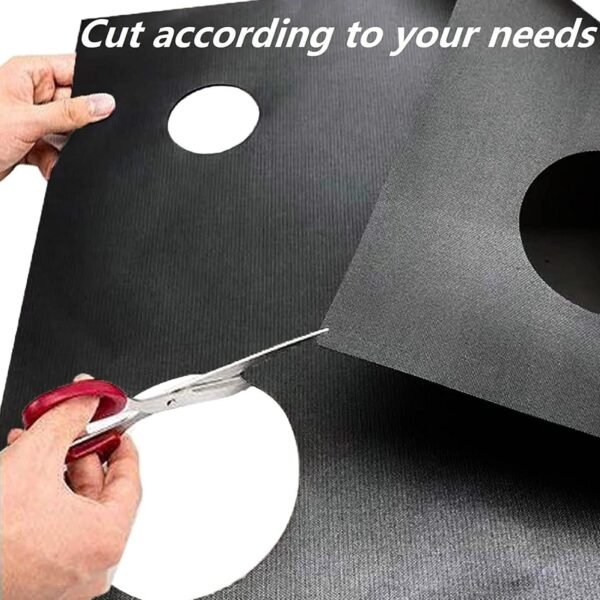 Protector para la Estufa, Protector para la Estufa de Gas, Reutilizable de PTFE Fácil de Integar con Cubiertas para Quemadores de Gas en la Estufa (Negro)