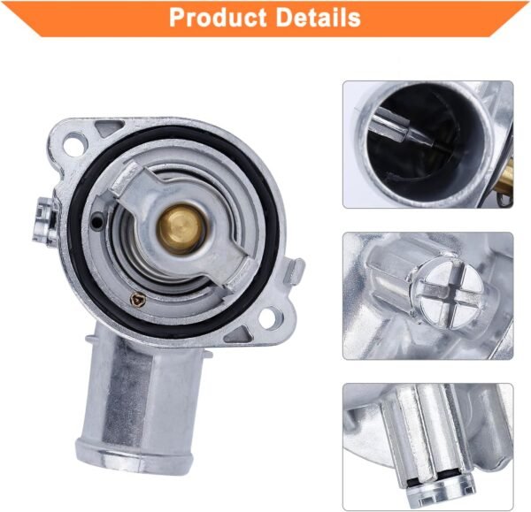 Ensamble de carcasa de termostato de aluminio mejorado. Reemplaza parte # 5184570AH, 902-3036. Compatible con Dodge Journey & Grand Caravan 2011-2021, Chrysler Town & Country, Dodge Avenger y VW Routan.