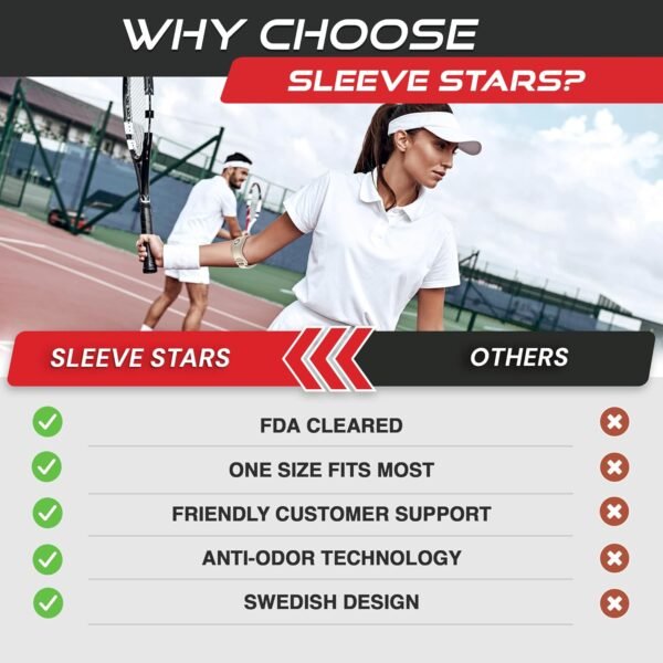 Brazalete para codo de tenista Sleeve Stars para hombres y mujeres, soporte para codo de tendonitis & correa para codo de golfistas Counterforce Band para alivio del dolor en tendones y soporte para antebrazo con 3 correas, se ajusta de 9 a 23" (Unidad) (1, Beige, Talla única)