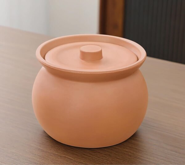 Lindo Mini Cazuela de Cocina de Arcilla - Cazuela de Cerámica Tradicional con Tapa para Cocinar de Forma Saludable - Cazuela Multiusos para Uso en Cocina Casera o Restaurante (Barro sin Esmaltar).