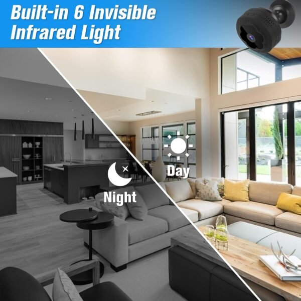 Cámara Oculta WiFi Inalámbrica Portátil, Mini Cámara de Seguridad 1080P HD con Visión Nocturna, Alerta de Detección de Movimiento para APP de Teléfono, Micromonitor para Hogar/Carro/Oficina/Bebé/Apartamento.