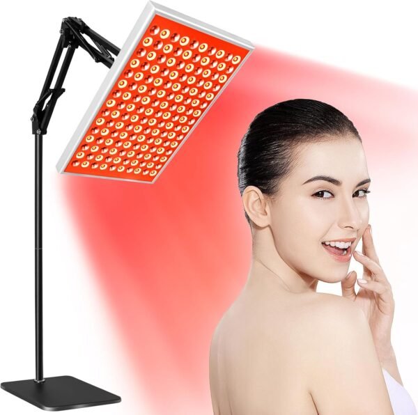 Terapia de Luz Roja para el Cuerpo, Terapia de Luz Infrarroja, Paneles de Lámpara de Terapia de Luz Roja con Soporte, Dispositivo de Terapia de Luz Roja de Led Rojo 660nm y 850nm Infrarrojo Cercano en Casa para Rostro, Cuerpo Completo, Dolor en la Piel y Espalda.