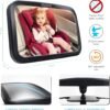 Espejo de bebé Shynerk, Espejo de seguridad para asiento de carro para bebé mirando hacia atrás con amplia vista cristalina, a prueba de golpes, rotación 360°, probado y certificado en caso de choque.