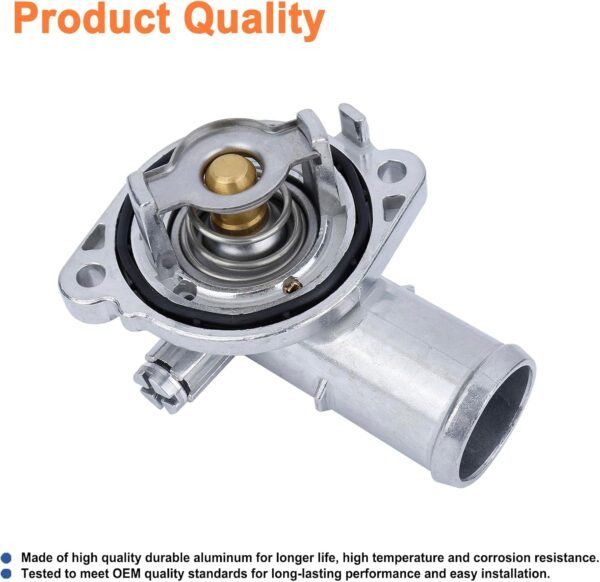 Ensamble de carcasa de termostato de aluminio mejorado. Reemplaza parte # 5184570AH, 902-3036. Compatible con Dodge Journey & Grand Caravan 2011-2021, Chrysler Town & Country, Dodge Avenger y VW Routan.