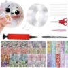 Kit de 40 piezas de Cinta de Burbujas Nano con Inflador de Globos, Cinta de Burbujas de Plástico de Doble Cara para Globos, Kit de Manualidades Elástico de Cinta de Burbujas Nano para Niñas, Niños, Favores de Fiesta Infantil y Juguetes Noveles