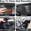 Protector para la Estufa, Protector para la Estufa de Gas, Reutilizable de PTFE Fácil de Integar con Cubiertas para Quemadores de Gas en la Estufa (Negro)