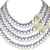 Collar Charles Raymond Zig Zag con Incrustaciones de Bling - Nuevos Eslabones tipo Z Cubanos con 3 Filas de Diamantes en Cada Lado - GJ19101611