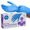 Guantes de Examen MED PRIDE NitriPride de Mezcla de Nitrilo-Vinilo, Talla Grande 100 - Sin Polvo, Libre de Látex y Caucho - Guantes Protectores de un Solo Uso No Estériles para Uso Médico, Cocina, Limpieza y Más