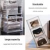 Contenedores de almacenamiento apilables de plástico transparente con tapa magnética, caja de acrílico para exhibición de cosméticos, figuras grandes y coleccionables (paquete de 4, X-Large)