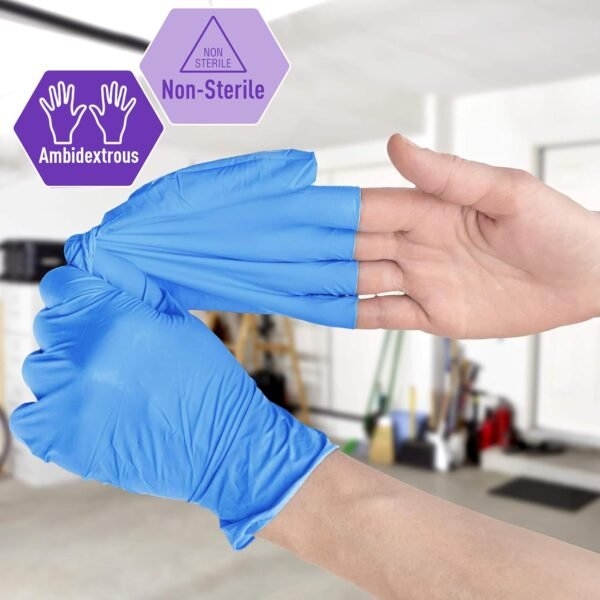 Guantes de Examen MED PRIDE NitriPride de Mezcla de Nitrilo-Vinilo, Talla Grande 100 - Sin Polvo, Libre de Látex y Caucho - Guantes Protectores de un Solo Uso No Estériles para Uso Médico, Cocina, Limpieza y Más