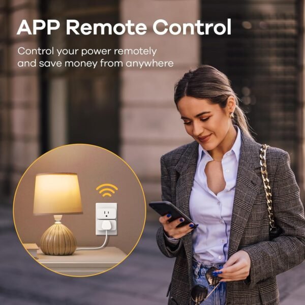 Enchufe Inteligente Linkind Matter, Compatible con Apple Home, Siri, Alexa, Google Home, SmartThings, Enchufe Inteligente 15A/1800W Máximo, Automatización del Hogar Inteligente, Control Remoto de la Aplicación, Temporizador y Programación, Solo Wi-Fi 2.4G, Paquete de 2.