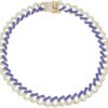 Collar Charles Raymond Zig Zag con Incrustaciones de Bling - Nuevos Eslabones tipo Z Cubanos con 3 Filas de Diamantes en Cada Lado - GJ19101611