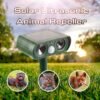 Repelente Solar de Animales, Defensor Ultrasónico contra Gatos, Perros, Ardillas, Ciervos, Zorros, Dispositivo Disuasorio de Animales con Sensor de Movimiento y Alarma de Luz LED, Protege Patios y Jardines