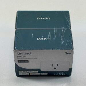 Enchufe Inteligente Linkind Matter, Compatible con Apple Home, Siri, Alexa, Google Home, SmartThings, Enchufe Inteligente 15A/1800W Máximo, Automatización del Hogar Inteligente, Control Remoto de la Aplicación, Temporizador y Programación, Solo Wi-Fi 2.4G, Paquete de 2.