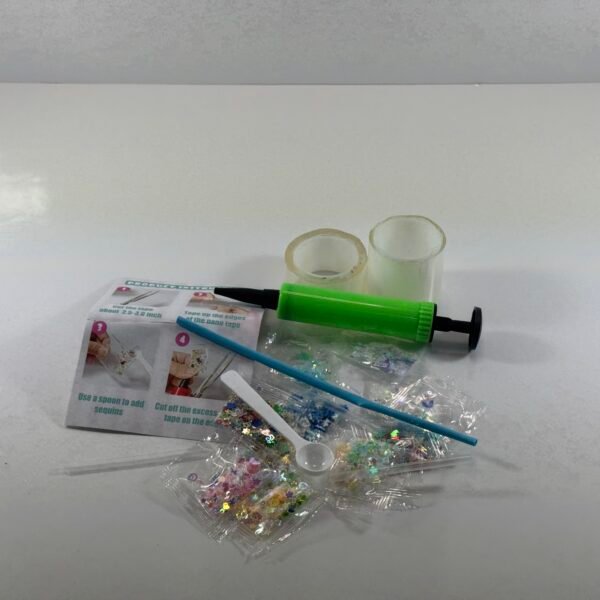 Kit de 40 piezas de Cinta de Burbujas Nano con Inflador de Globos, Cinta de Burbujas de Plástico de Doble Cara para Globos, Kit de Manualidades Elástico de Cinta de Burbujas Nano para Niñas, Niños, Favores de Fiesta Infantil y Juguetes Noveles