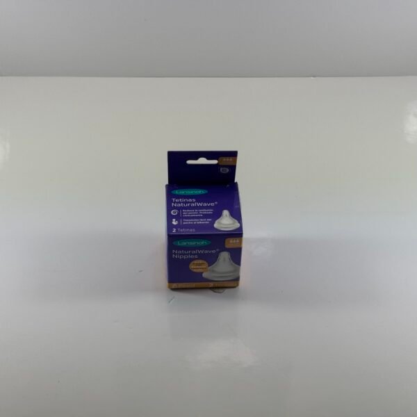 Lansinoh NaturalWave Tetina de Biberón para Bebés, Flujo Medio, Tamaño M, Anti-Cólico, Paquete de 2
