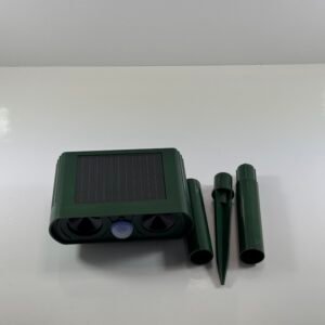 Repelente Solar de Animales, Defensor Ultrasónico contra Gatos, Perros, Ardillas, Ciervos, Zorros, Dispositivo Disuasorio de Animales con Sensor de Movimiento y Alarma de Luz LED, Protege Patios y Jardines